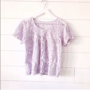 Boho lace top Lavender purple in color size Small